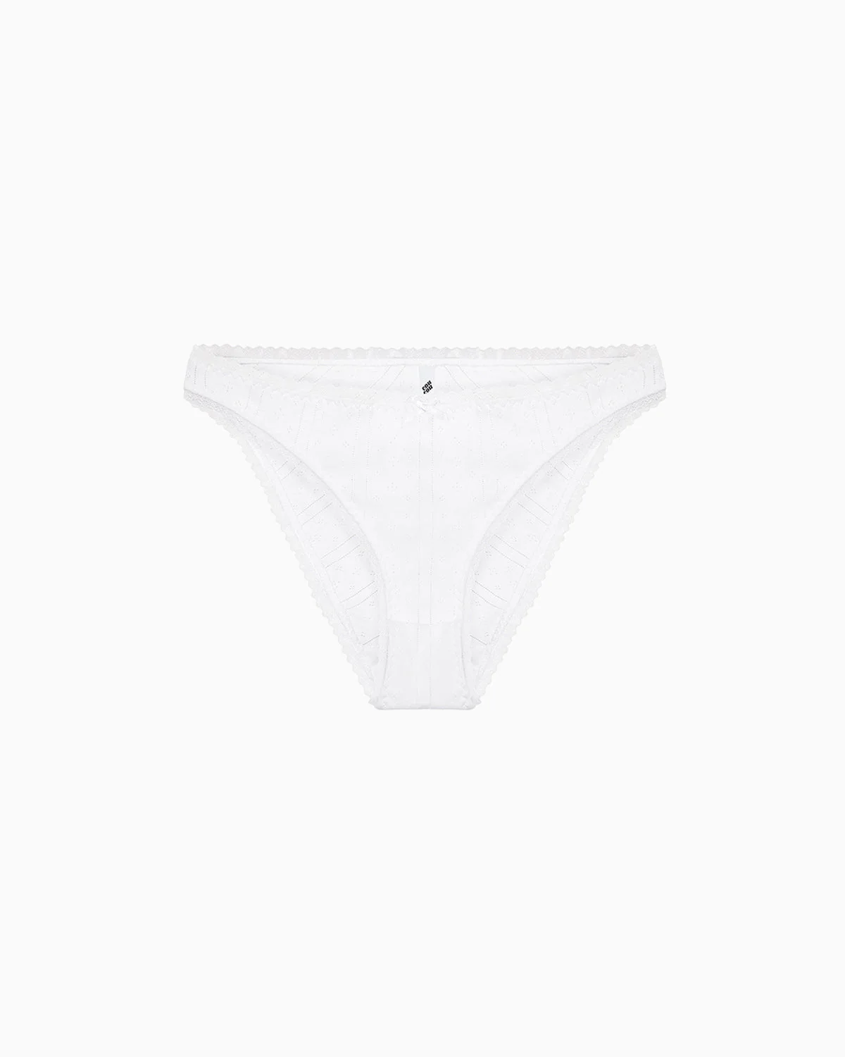 The High Rise: White Pointelle