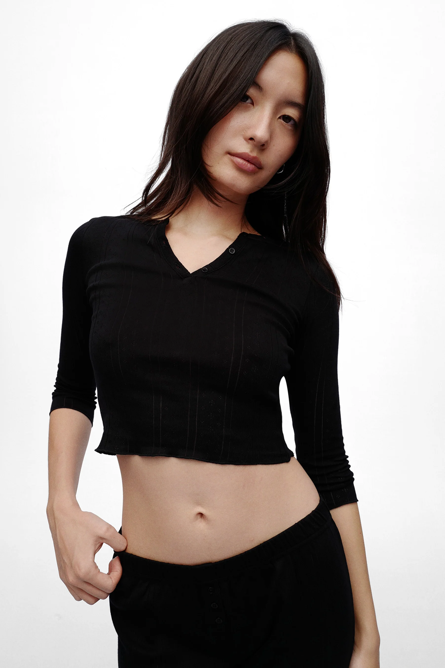The Baby Henley: Black Pointelle - Image 5