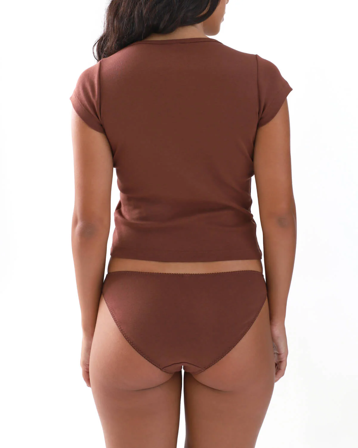 The Baby Tee: Brown Cotton Jersey - Image 5