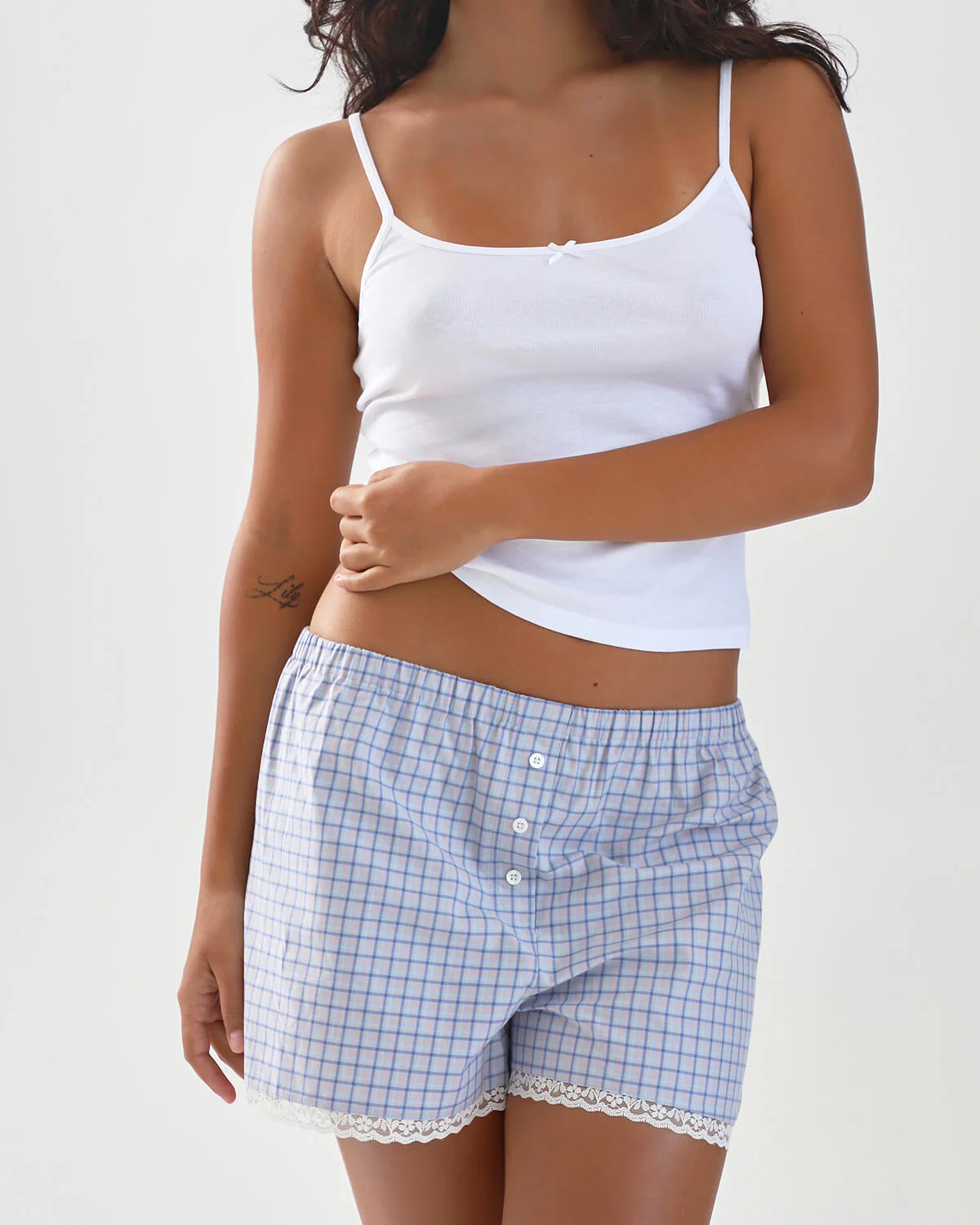 The Boxer: Blue Check French Poplin - Image 4