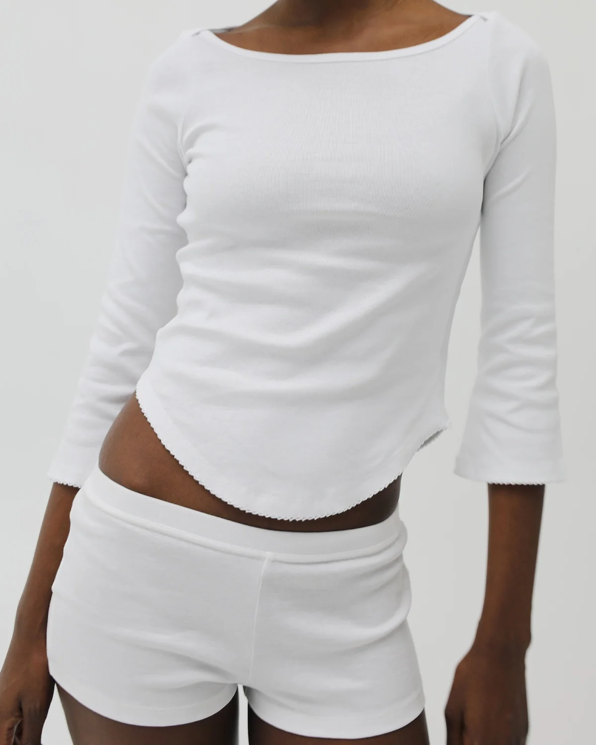 The Boyshort: White Cotton Jersey - Image 5