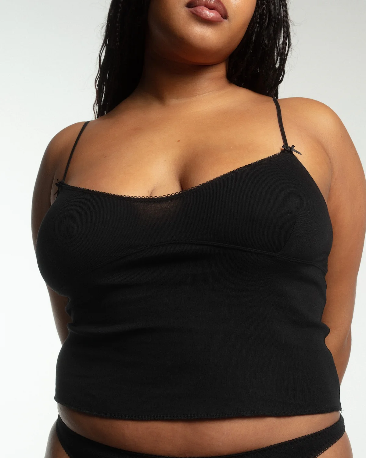 The Bralette Tank: Black Cotton Jersey - Image 5