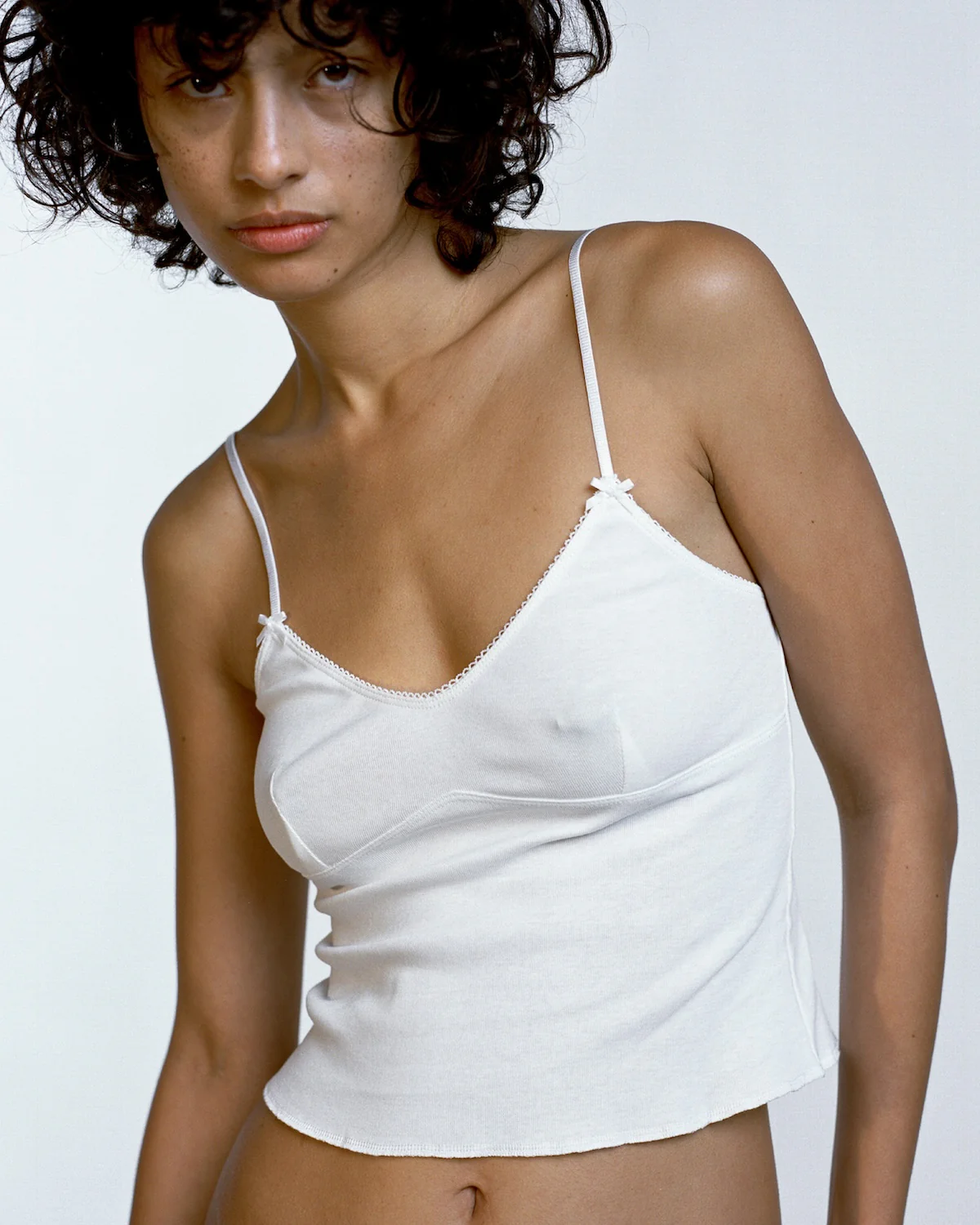 The Bralette Tank: White Cotton Jersey - Image 3