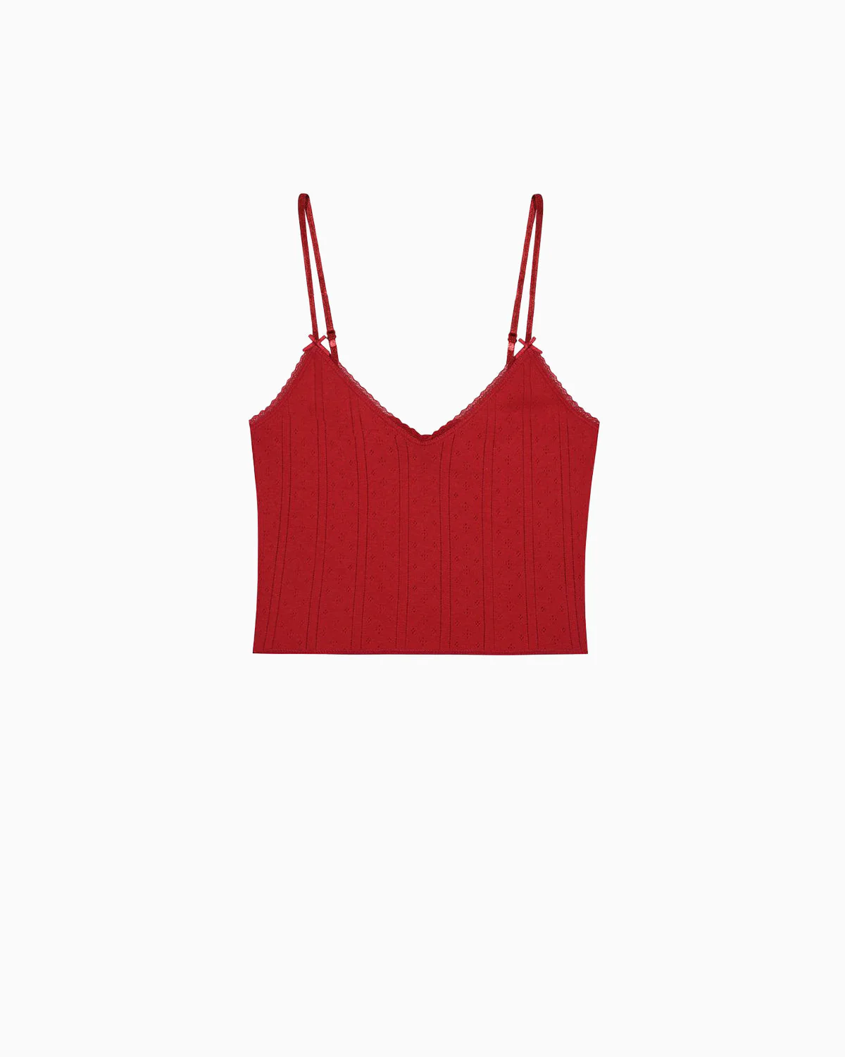 The Cami: Cherry Red Pointelle