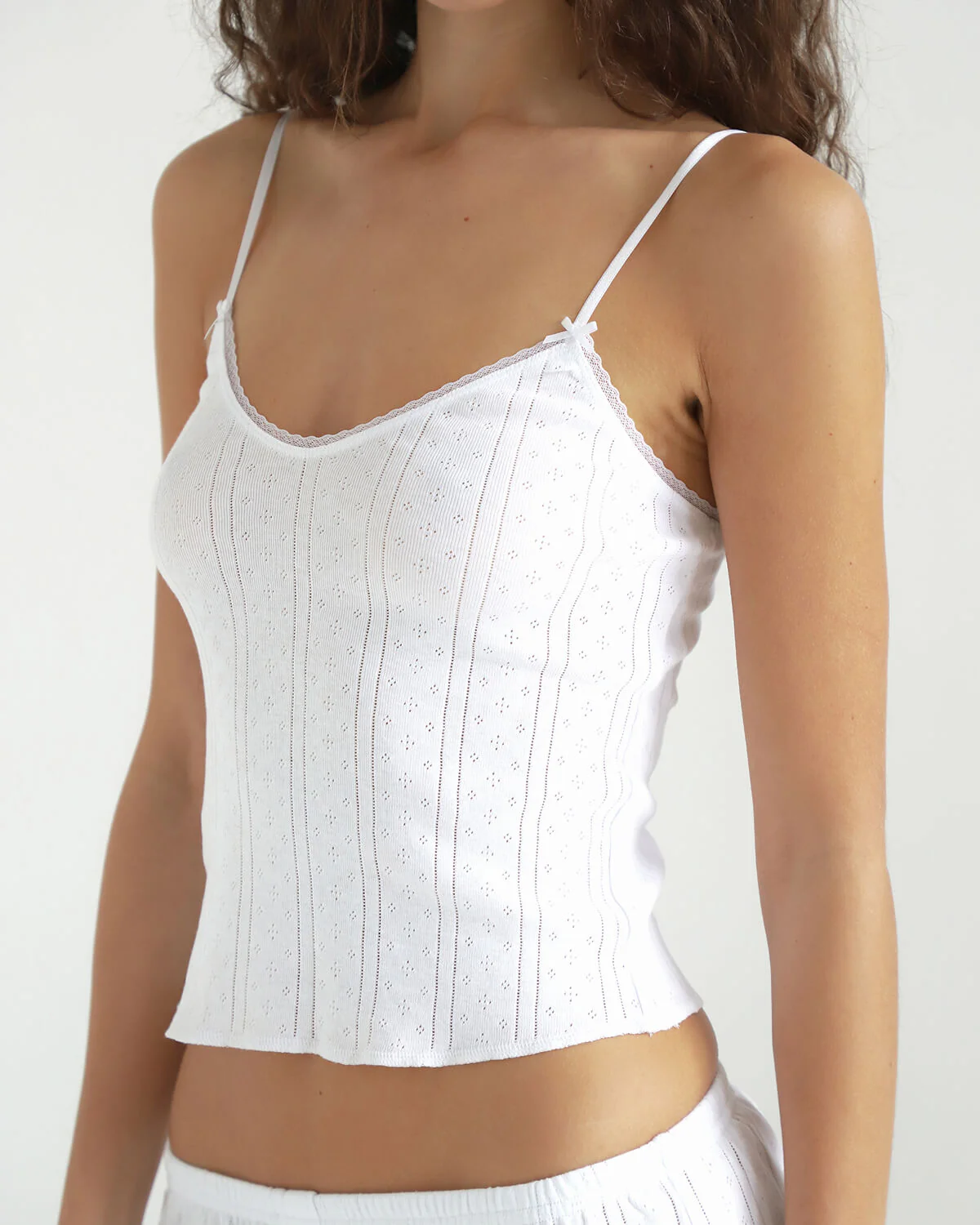 The Long Cami: White Pointelle - Image 4