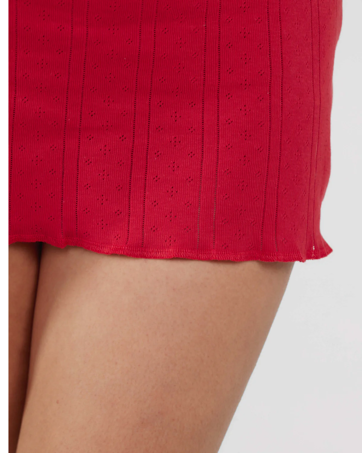 The Cami Slip: Cherry Red Pointelle - Image 6