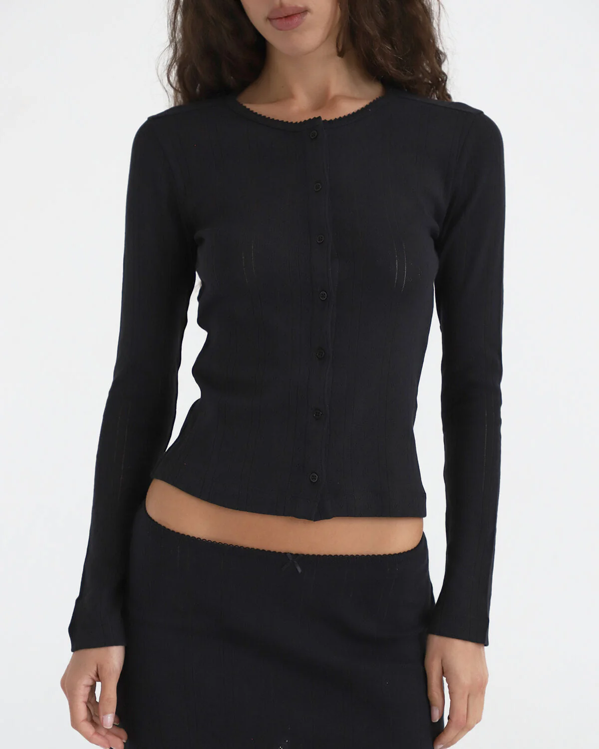 The Cardigan: Black Pointelle - Image 4