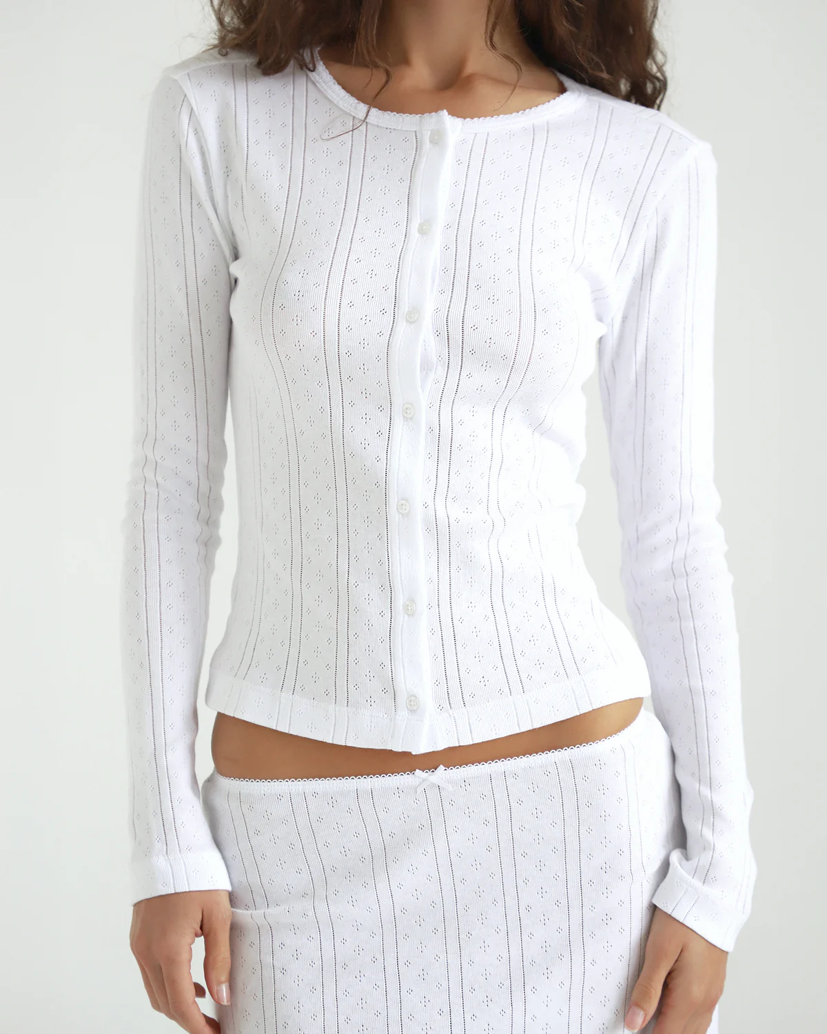 The Cardigan: White Pointelle - Image 5