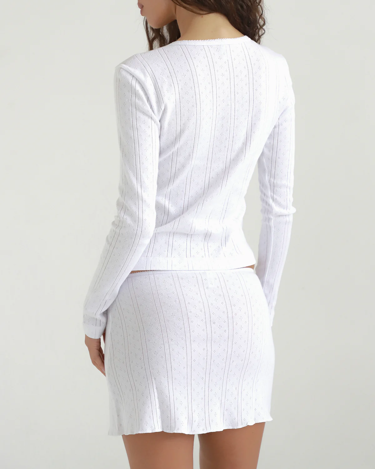 The Cardigan: White Pointelle - Image 7