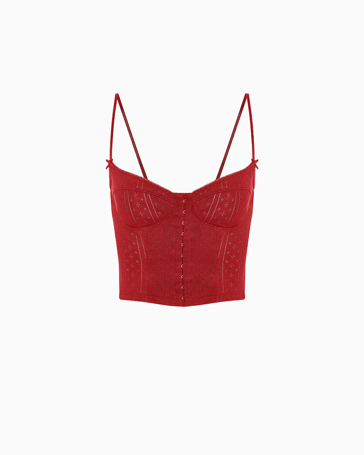 The Corselette: Cherry Red Pointelle