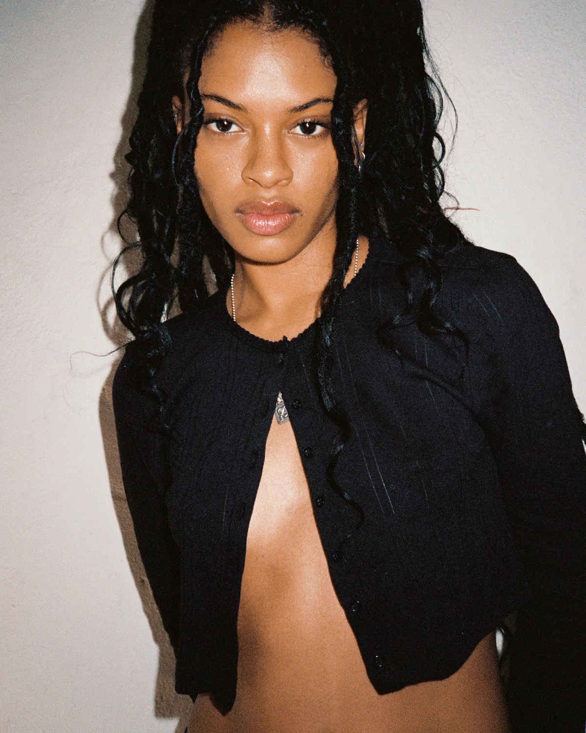 The Crop Cardi: Black Pointelle - Image 3