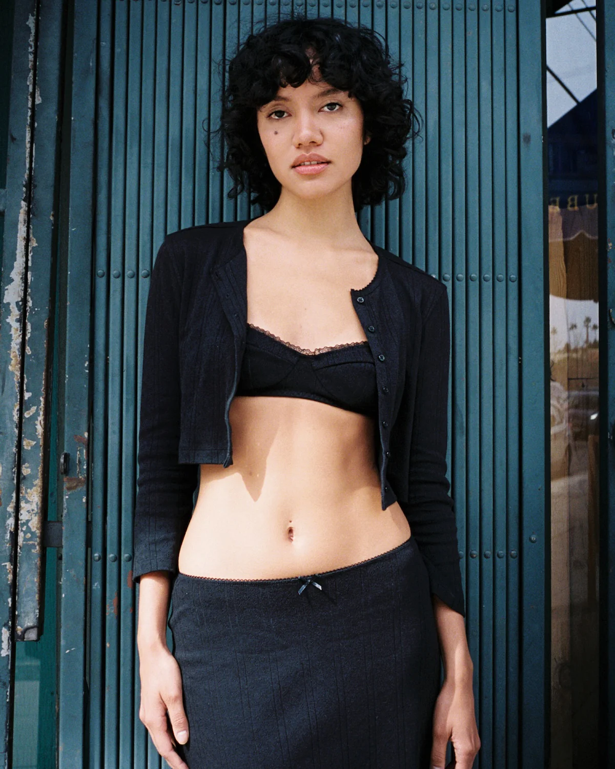 The Crop Cardi: Black Pointelle - Image 5