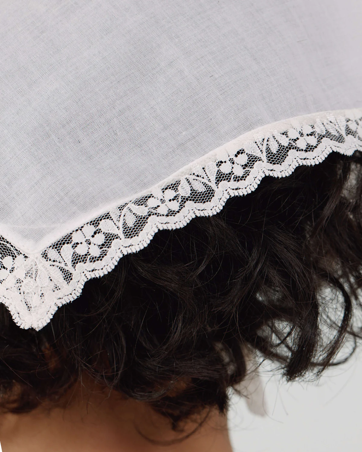 The Voile Scarf: White Cotton Voile - Image 4