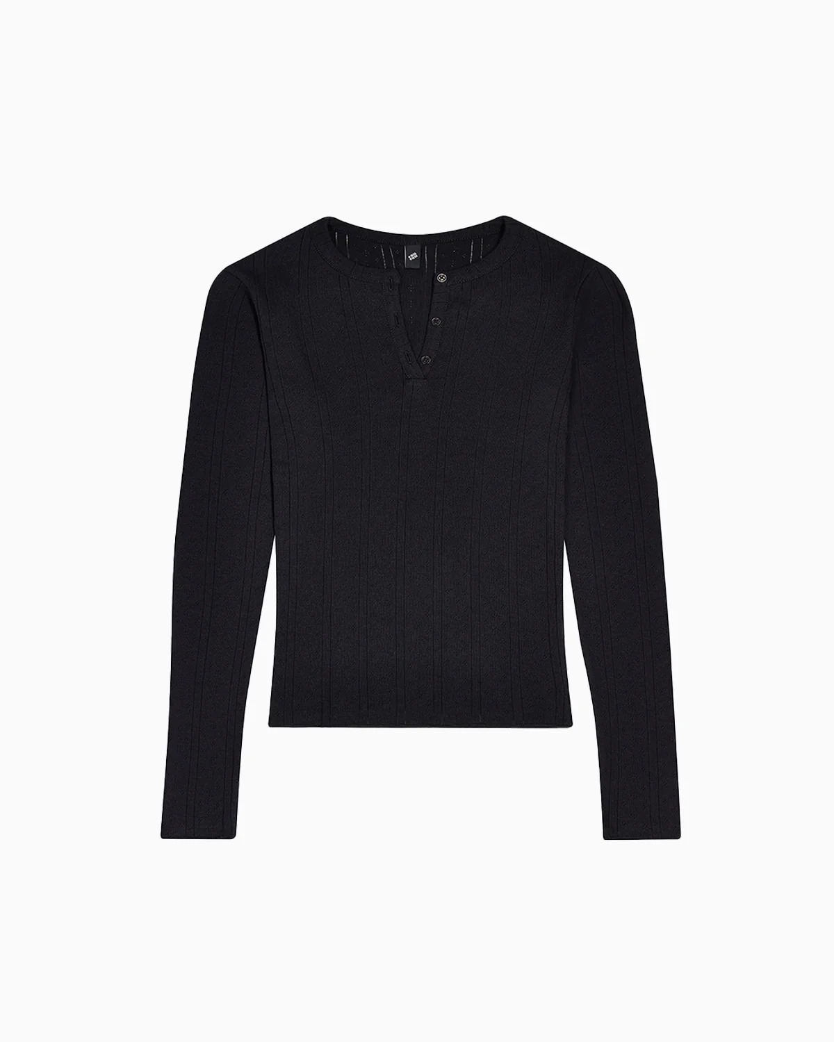 The Henley: Black Pointelle