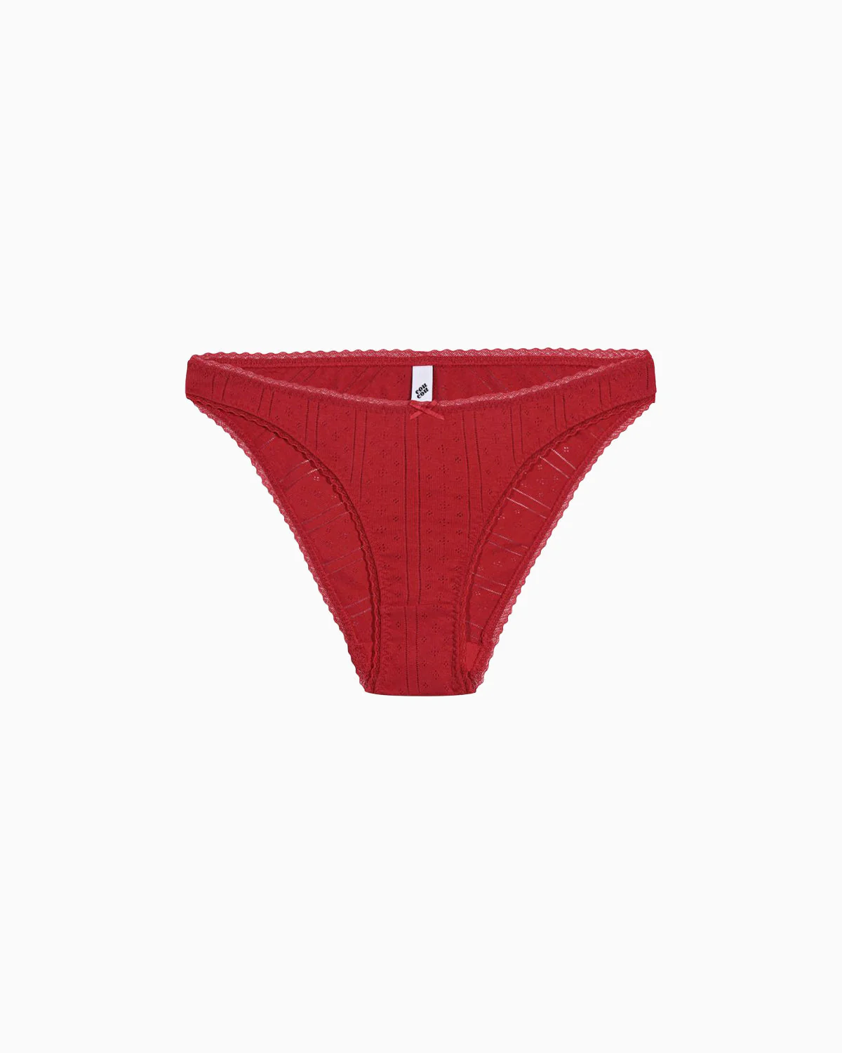 The High Rise: Cherry Red Pointelle