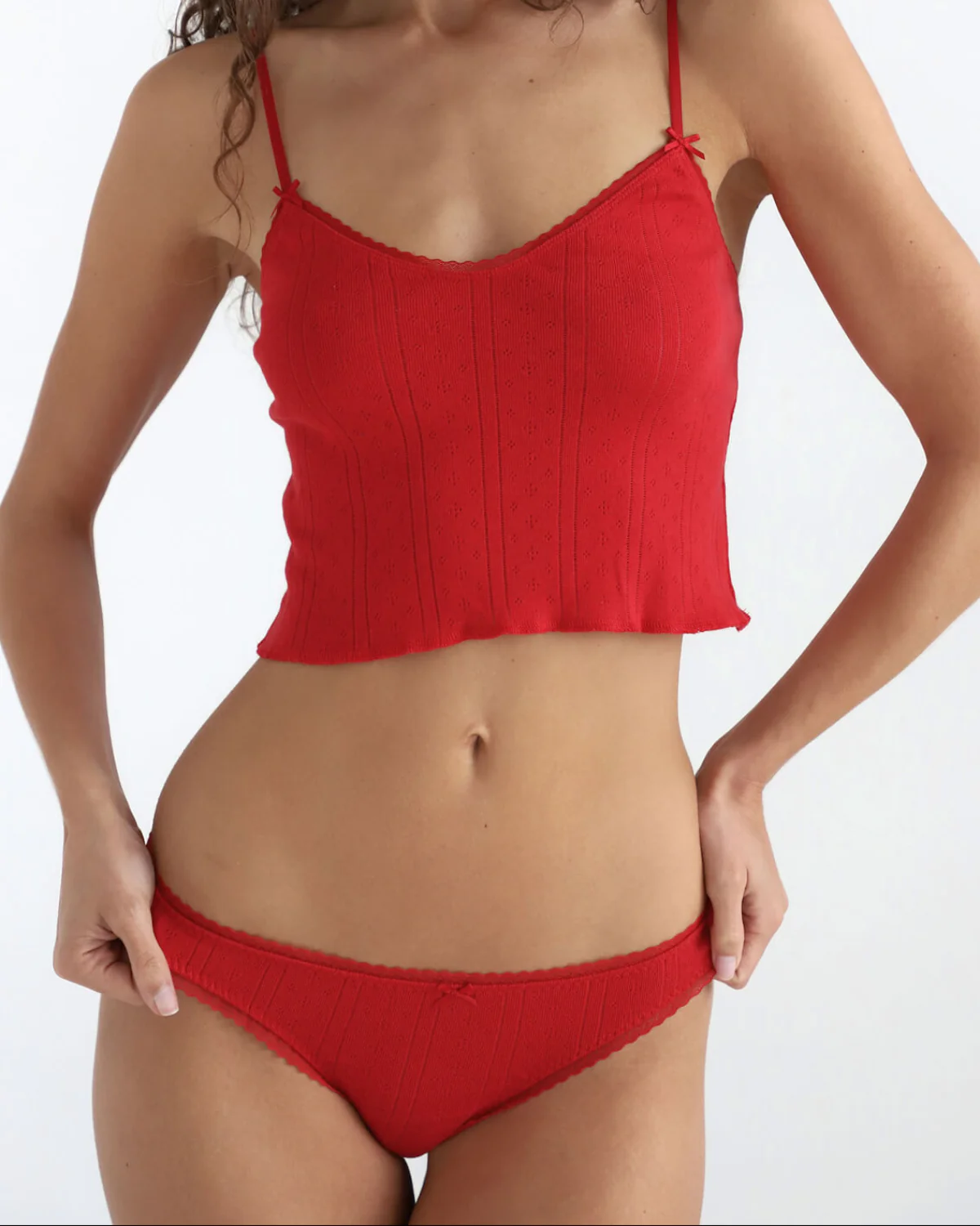 The High Rise: Cherry Red Pointelle - Image 3