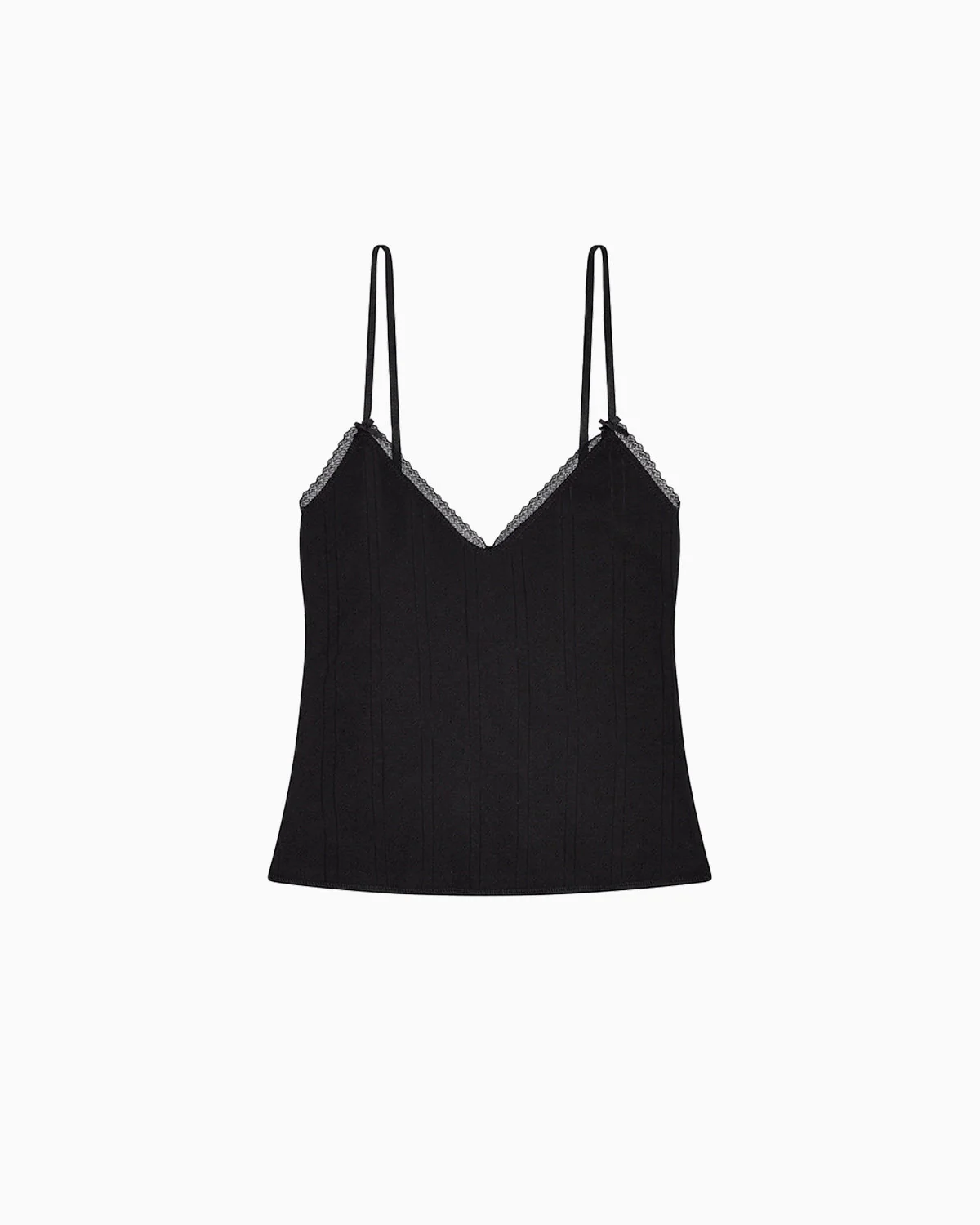 The Long Cami: Black Pointelle