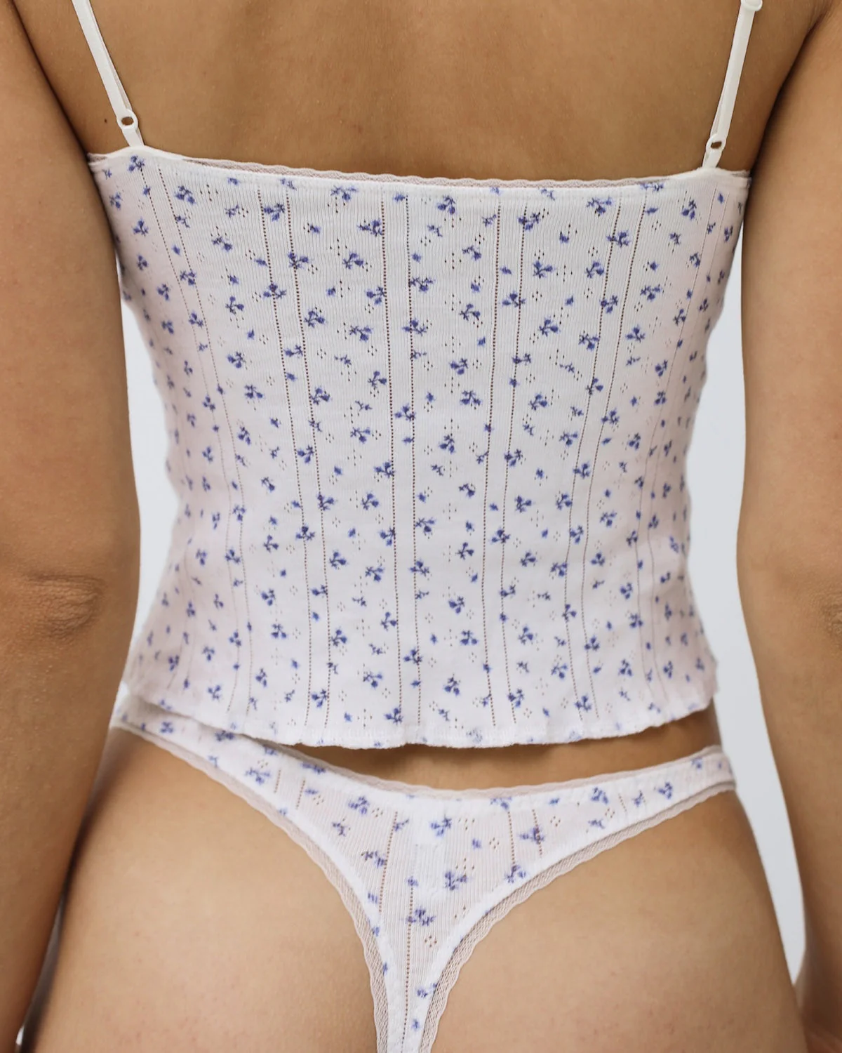 The Long Cami: Blue Fields Pointelle - Image 3