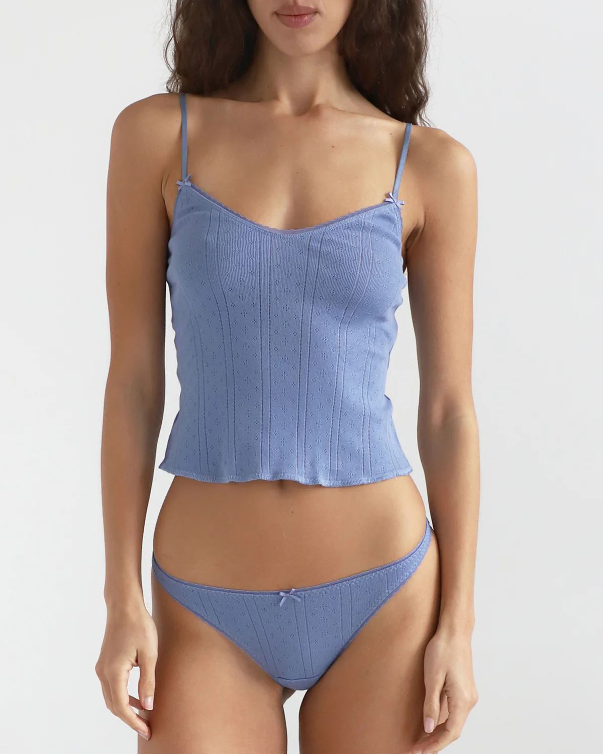 The Long Cami: French Blue Pointelle - Image 3