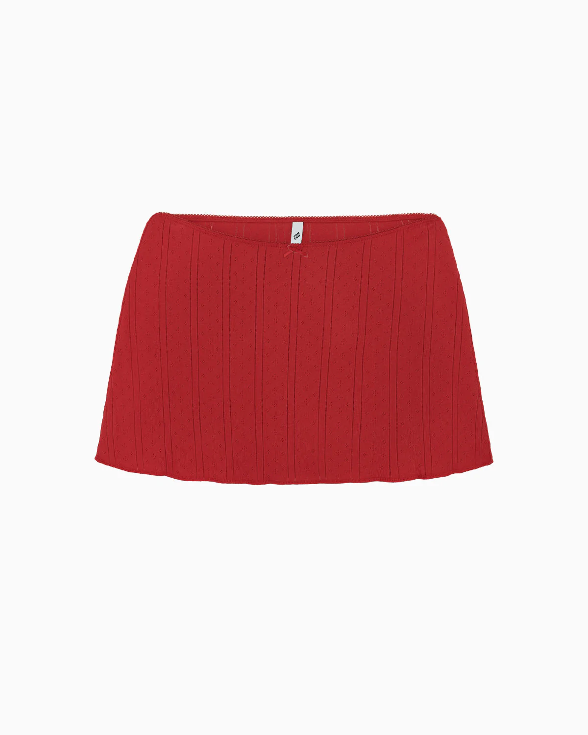 The Mini Skirt: Cherry Red Pointelle