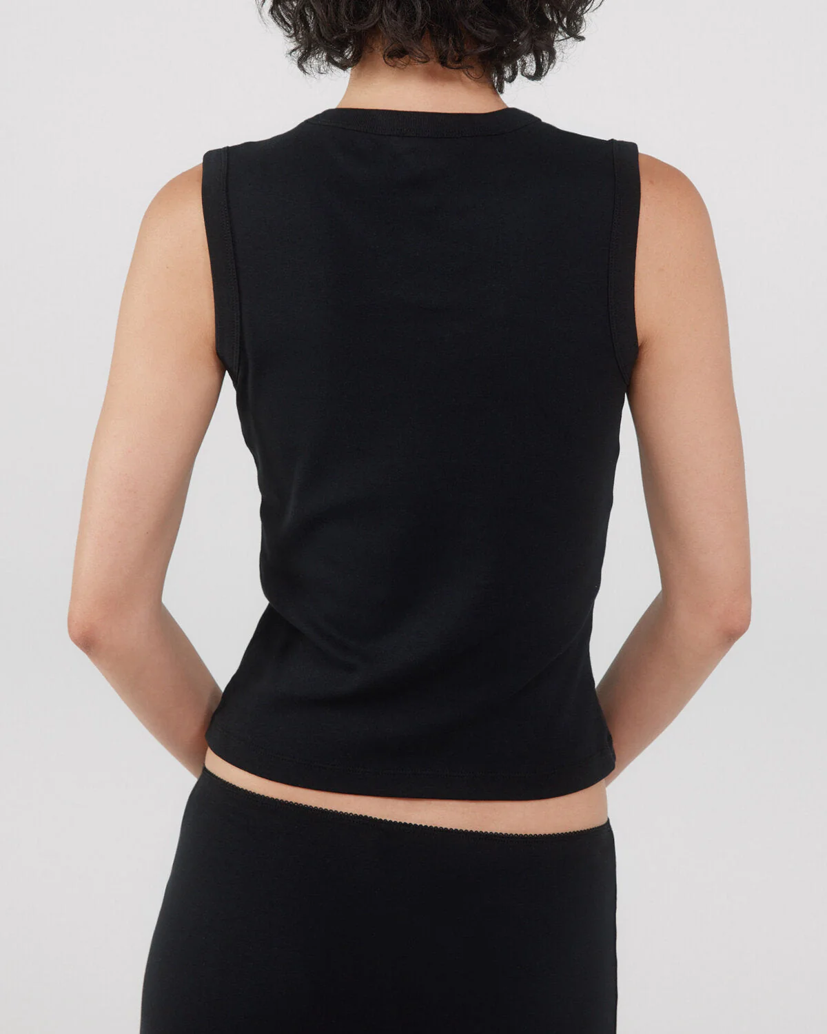 The Muse Tank: Black Cotton Jersey - Image 4