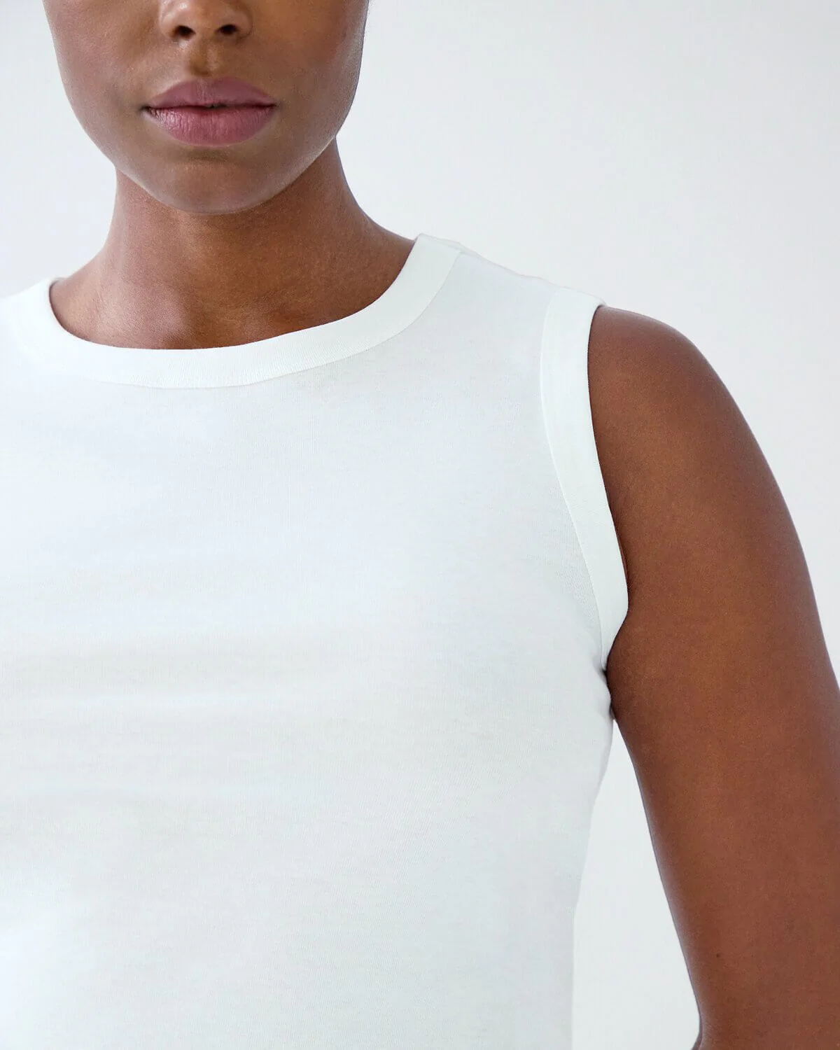 The Muse Tank: White Cotton Jersey - Image 5