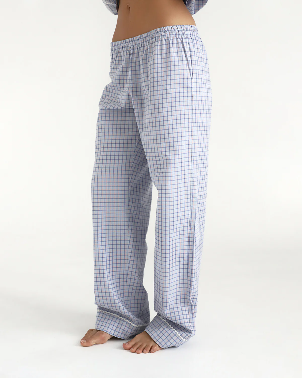 The Pajama Pant: Blue Check French Poplin - Image 6
