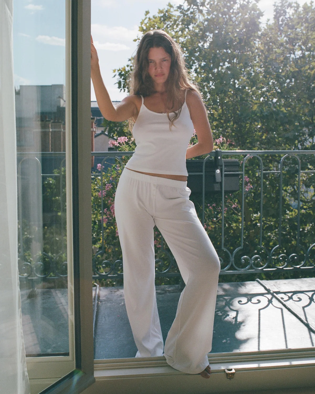 The Pant: White Cotton Jersey - Image 3