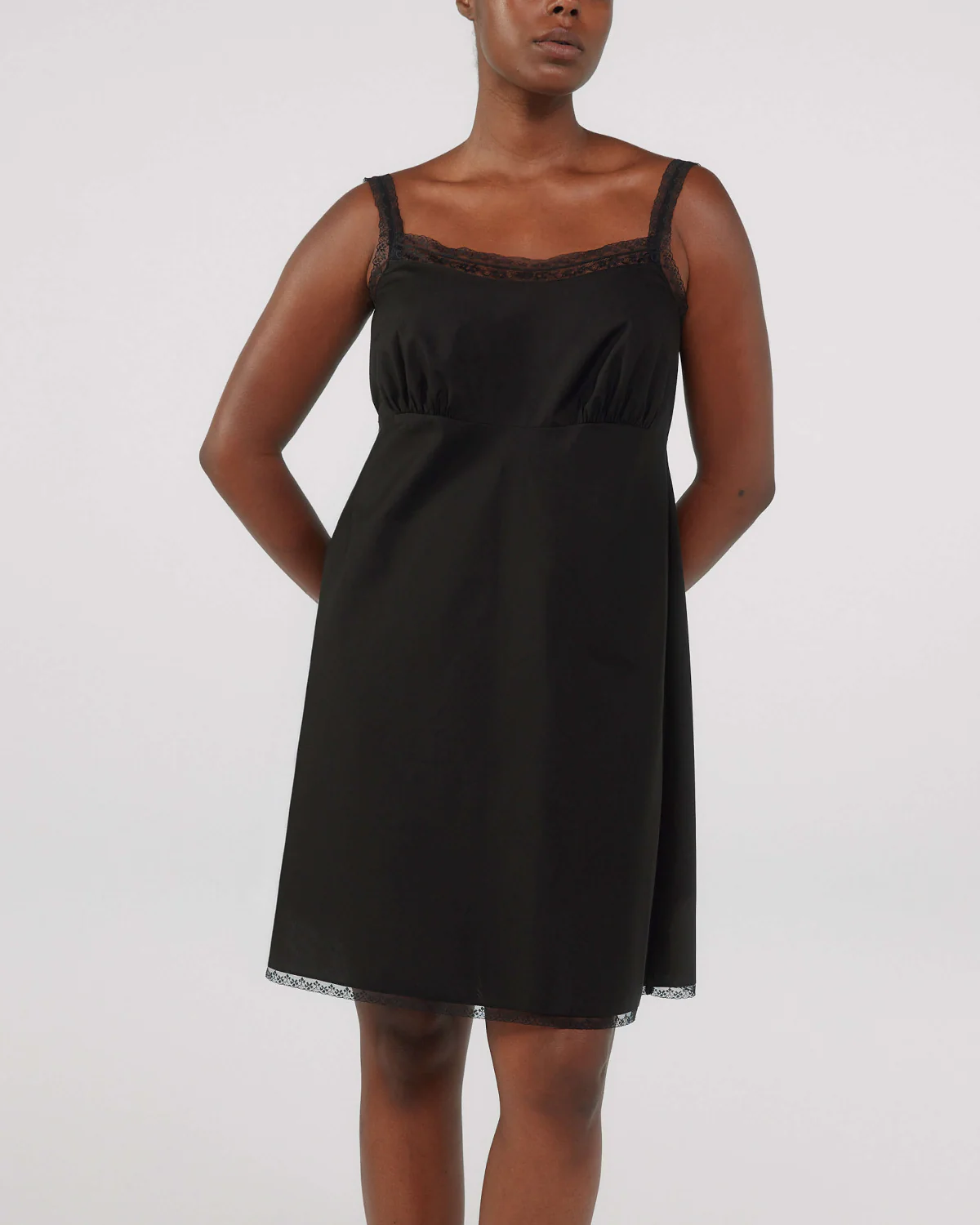 The Slip Dress: Black Cotton Voile - Image 2