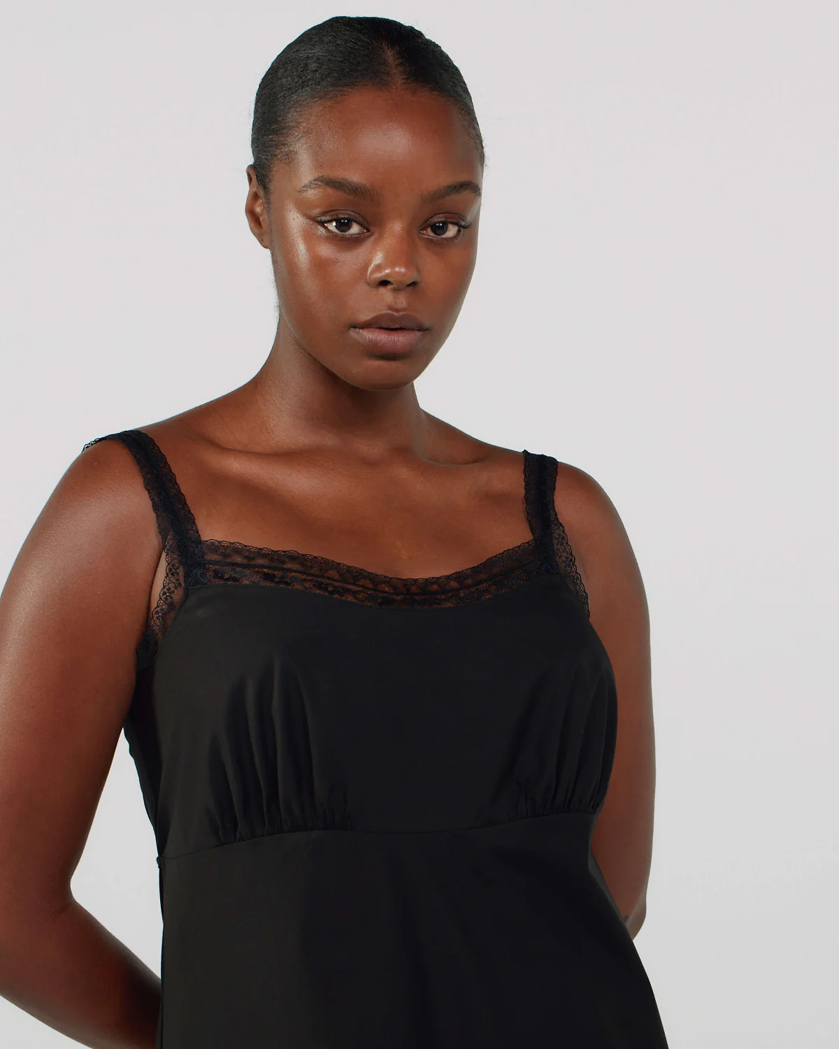 The Slip Dress: Black Cotton Voile - Image 5