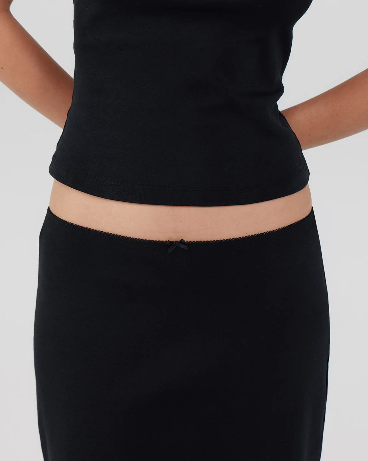 The Slip Skirt: Black Cotton Jersey - Image 3