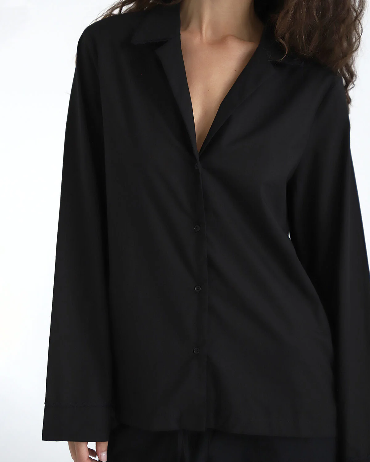 The Sunday Shirt: Black Cotton Voile - Image 3