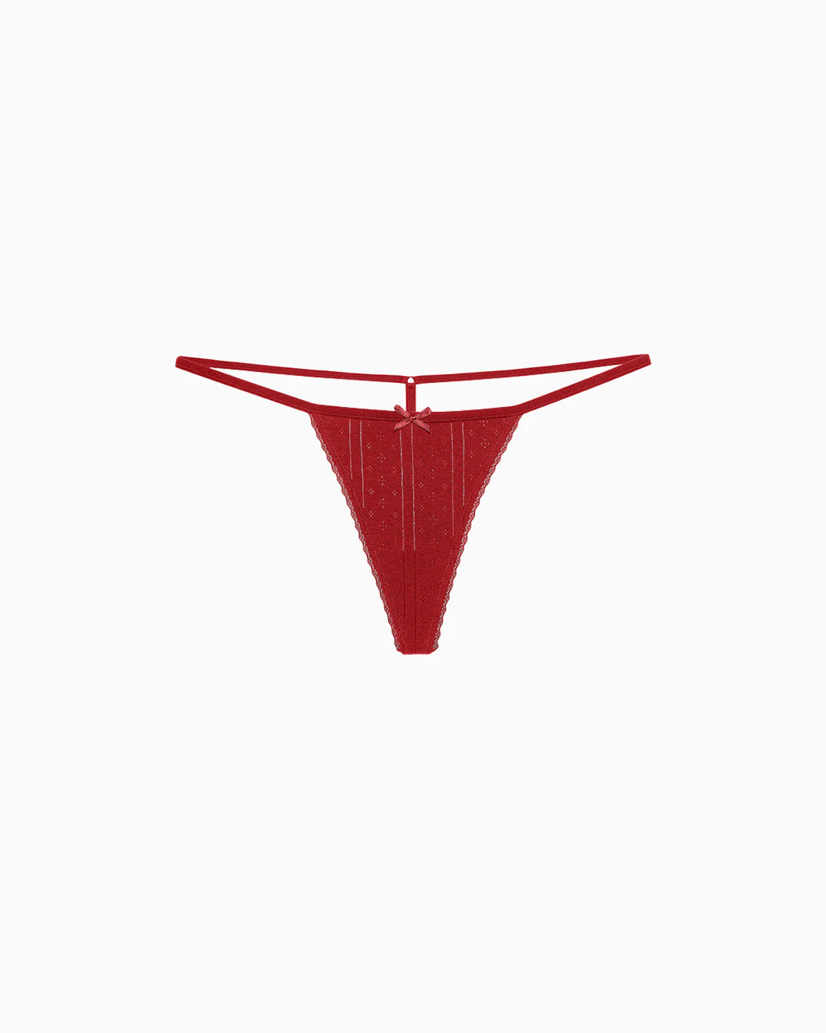 The Tanga: Cherry Red Pointelle