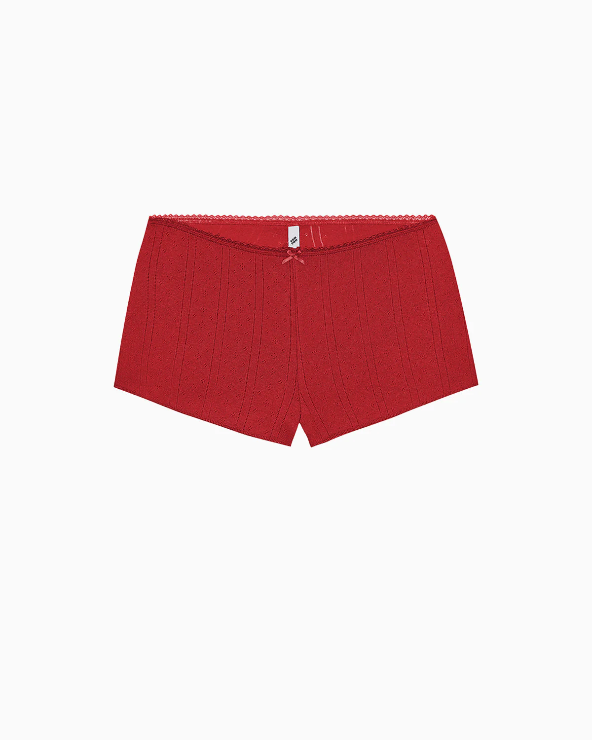 The Teeny Tiny Short: Cherry Red Pointelle