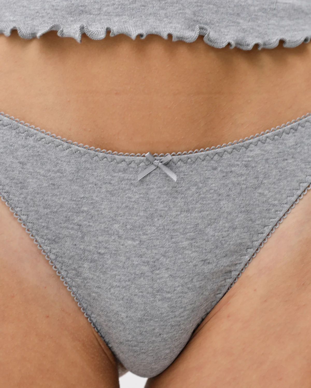 The Thong: Grey Cotton Jersey - Image 5