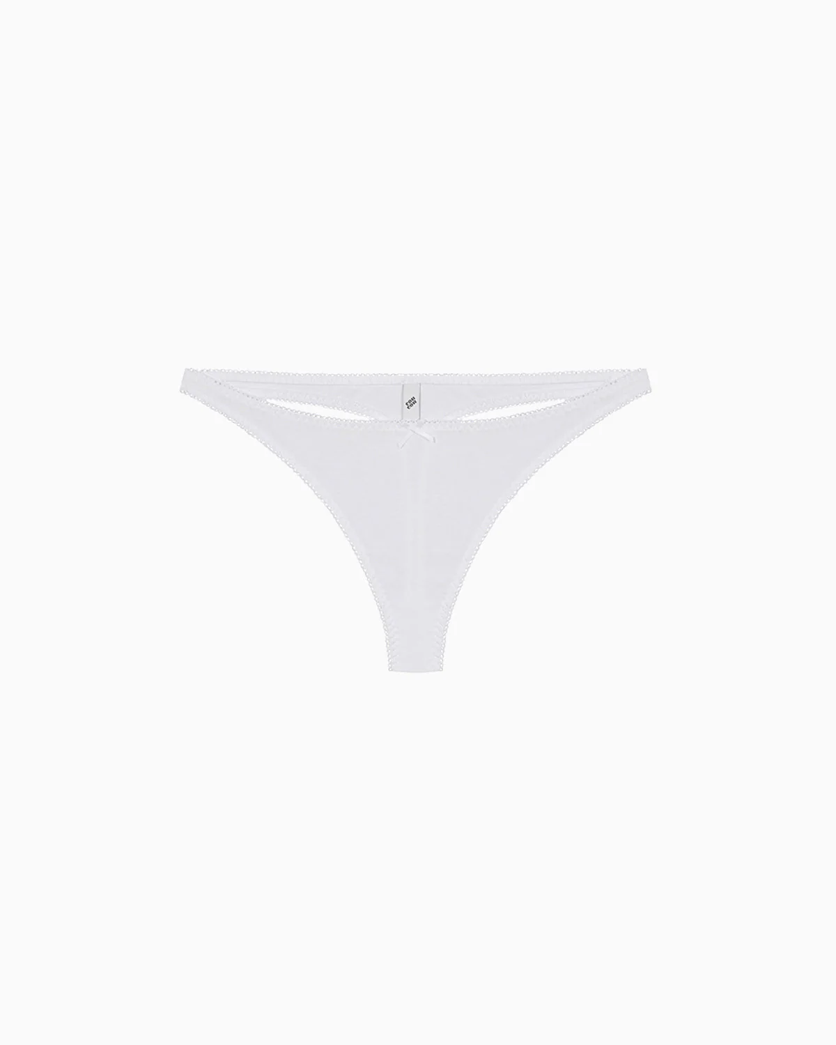The Thong: White Cotton Jersey