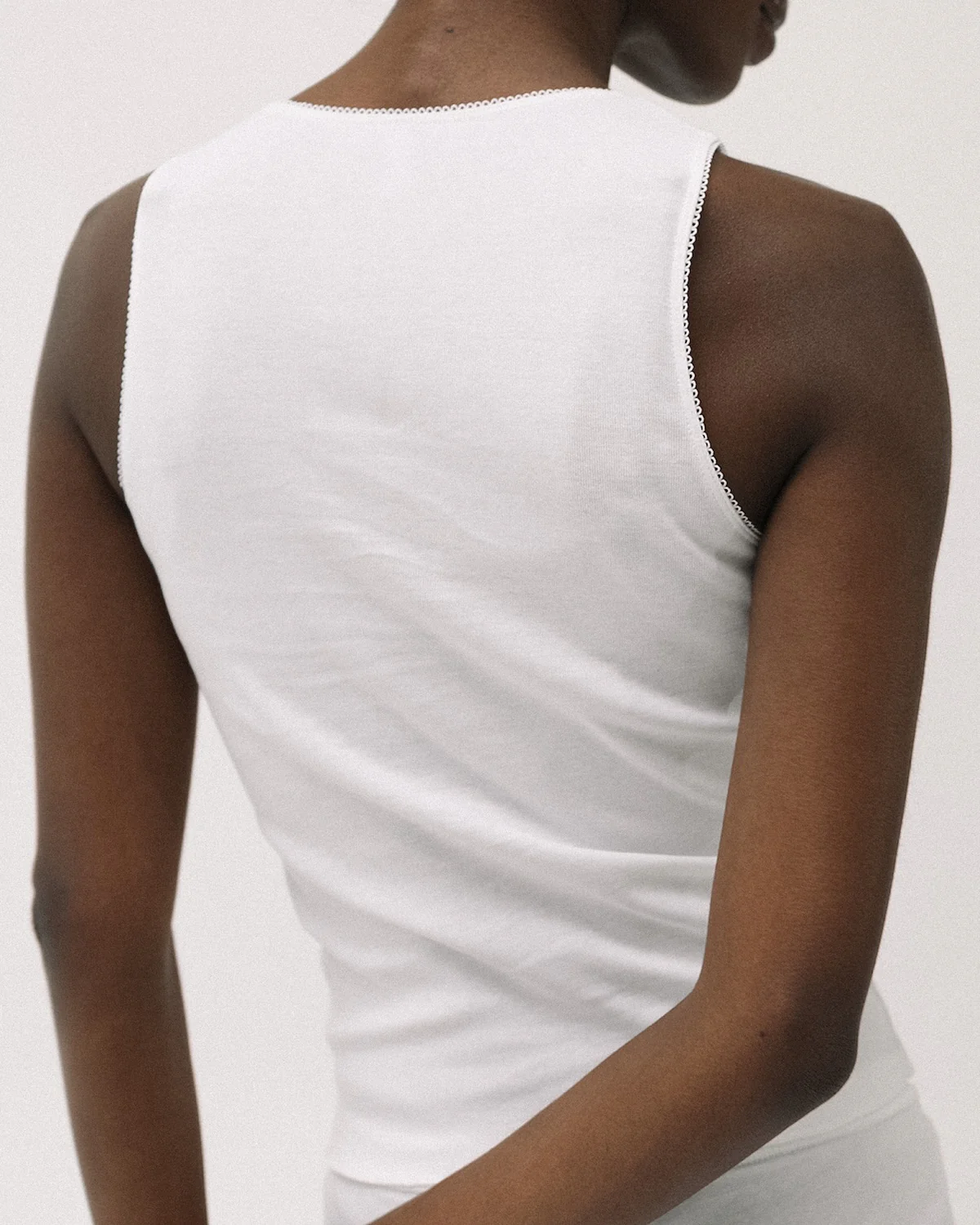 The Vest: White Cotton Jersey - Image 7
